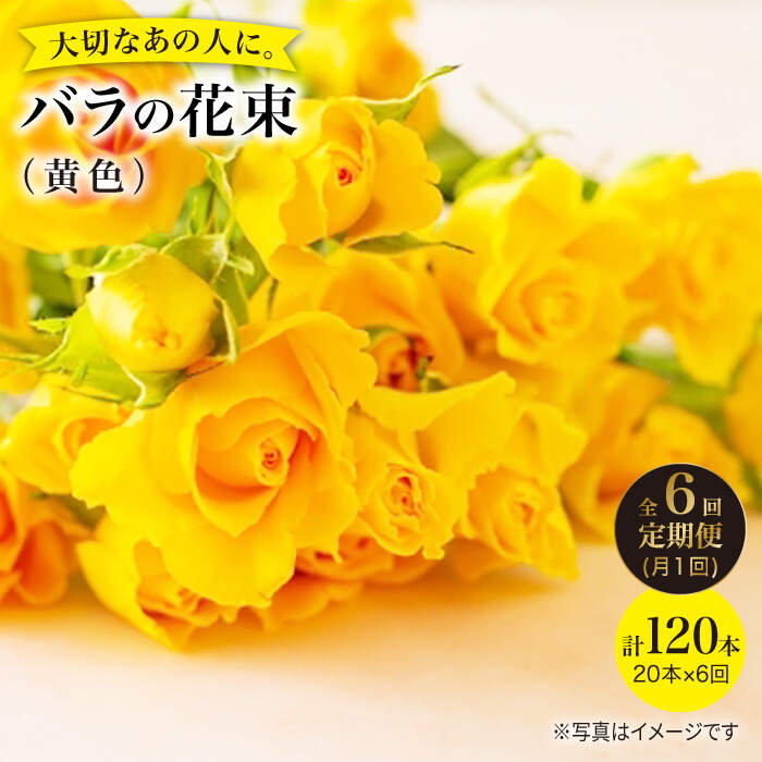 【ふるさと納税】【6回定期便】【記念日には バラ を送ろう】 バラ の 花束 （ 黄 ）＜花工房るふらん＞ [CCR033] 長崎 西海 花 花束 お祝い ギフト プレゼント 記念日 誕生日