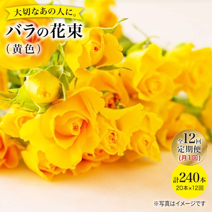 【12回定期便】【記念日には バラ を送ろう】 バラ の 花束 （ 黄 ）＜花工房るふらん＞ [CCR034] 長崎 西海 花 花束 お祝い ギフト プレゼント 記念日 誕生日