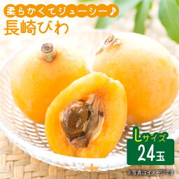 【ふるさと納税】【上品な甘さ】 びわ Lサイズ 24玉（約 1kg ）＜代田浩人＞ [CEO002] 長崎 西海 ビワ びわ 果物 フルーツ 2Lサイズ