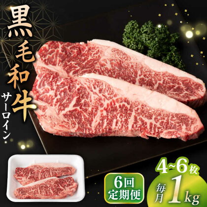 【6回定期便】 【赤身本来のコクと旨味！】 九州産黒毛和牛 サーロインステーキ 1kg（4～6枚） ＜宮本畜産＞[CFA035]