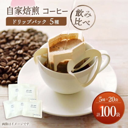 【飲み比べ】 ドリップバック 自家焙煎 コーヒー 100袋（5種類×20袋） ＜giko coffee＞ [CFK010]