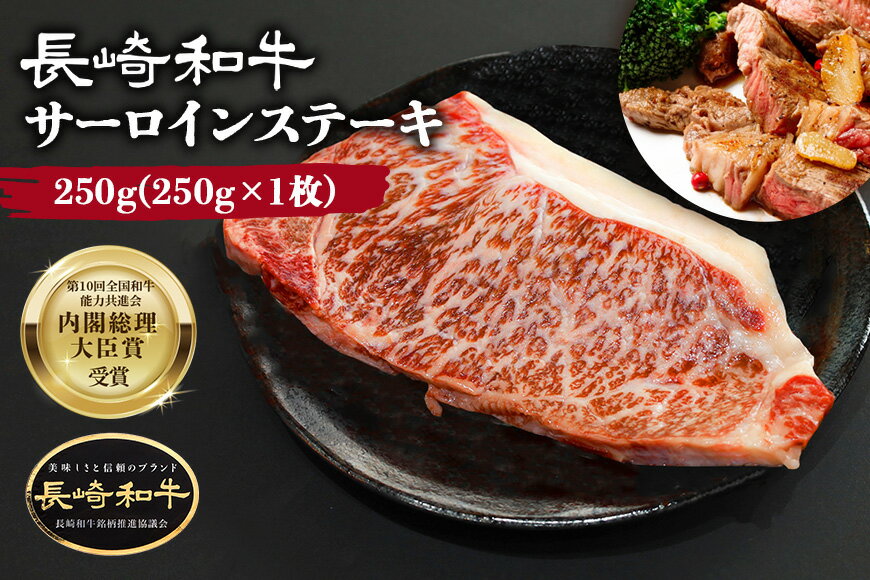 肉 長崎和牛 サーロイン ステーキ 250g×1枚 牛肉 極上 赤身 国産牛肉 バーベキュー 冷凍 / サンクスラボ / 長崎県 雲仙市 [item0859]