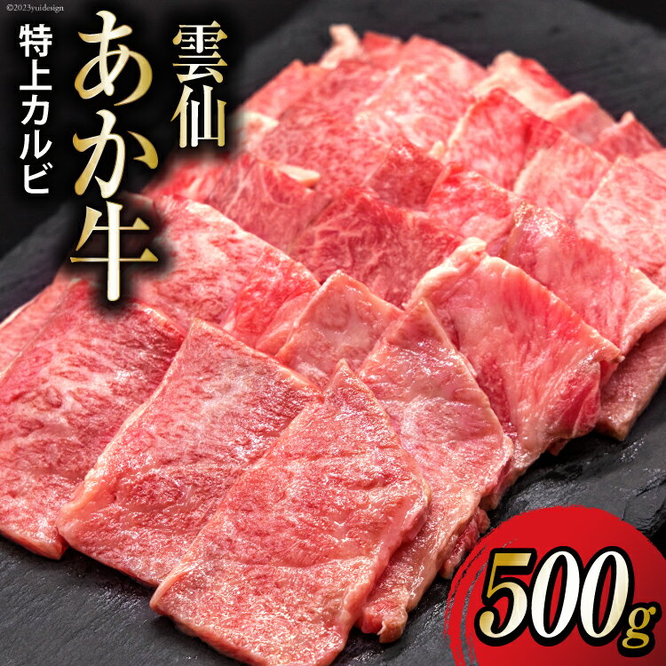 [数量限定]雲仙あか牛 特上 カルビ 500g / 高田牧場 / 長崎県 雲仙市 [item0999] 超希少 あか牛 和牛 お肉 ブランド牛 国産 牛肉 肉 牛 カルビ 焼肉 焼き肉