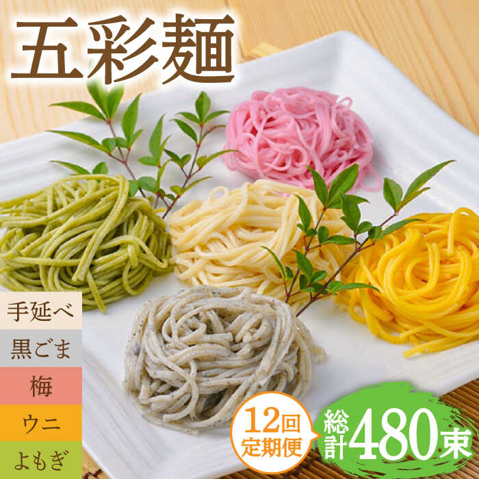 【ふるさと納税】【12回定期便】五彩麺 セット 40束 / 