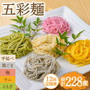 【ふるさと納税】【12回定期便】五彩麺 セット(19束)/ そうめん 素麺 黒ごま 梅 うに よもぎ / 麺 乾麺 食べ比べ 詰め合わせ カラフル / 南島原市...