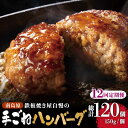 【ふるさと納税】【12回定期便】鉄板焼き屋自慢の手ごね ハンバーグ オリジナル ソース付き 150g×10個 / 南島原市 / はなぶさ [SCN102]冷凍 簡単 おかず 毎月