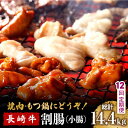 【ふるさと納税】【12回定期便】長崎牛 割腸 (小腸) 焼肉・ホルモン 鍋 用 1.2kg / ホルモン 牛 もつ鍋 南島原市 / はなぶさ [SCN120] 1