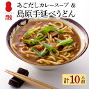  あごだし カレースープ 島原 手延べ うどん 10食 セット / カレー スープ 麺 乾麺 / 南島原市 / ノーブル 