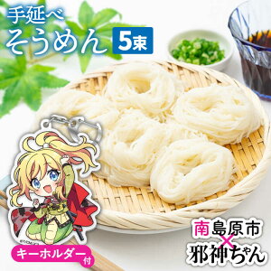 【ふるさと納税】【邪神ちゃんドロップキックX コラボ】島原 手延べ そうめん なごみ 50g×5束 天草四郎風 邪神ちゃん キーホルダー 付き / 素麺 麺 乾麺 かわいい グッズ / 南島原市 / 贅沢宝庫 [SDZ009]