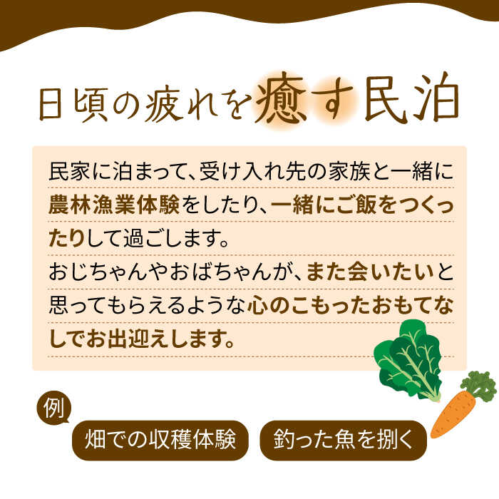 【ふるさと納税】民泊体験 1泊2日 3食付 ( 3歳未満1名 ) / 宿泊券 農業 漁業 体験 民泊 / 南島原市 / ひまわり観光協会 [SEH004]その2