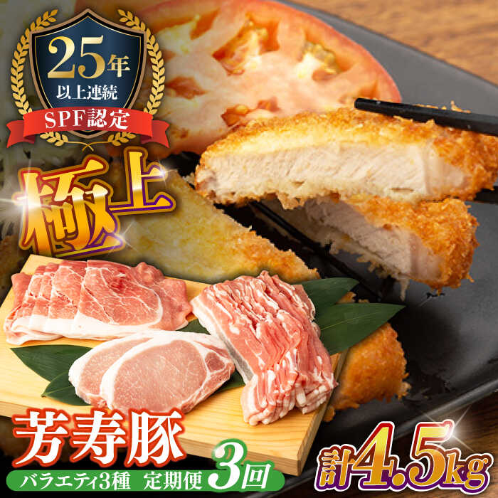 【ふるさと納税】豚肉 とんかつ バラ もも 総計4.5kg 【3回 定期便】やっちゃおいしか 芳寿豚 バラエティセット / 豚 肉 ロース 小分け 詰め合わせ 定期便 肉定期便 / 南島原市 / 芳寿牧場 [SEI017]