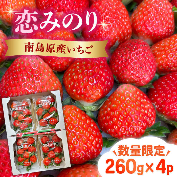 17位! 口コミ数「1件」評価「5」【2025年1月〜発送】南島原産 いちご 「恋みのり」約260g×4P / イチゴ 苺 フルーツ 果物 / 南島原市 / あゆみfarm[S･･･ 