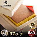 【ふるさと納税】【全12回定期便】【木箱入り】特撰カステラ 580g 長与町/文明堂総本店 [EAK004] カステラ 木箱 贈答