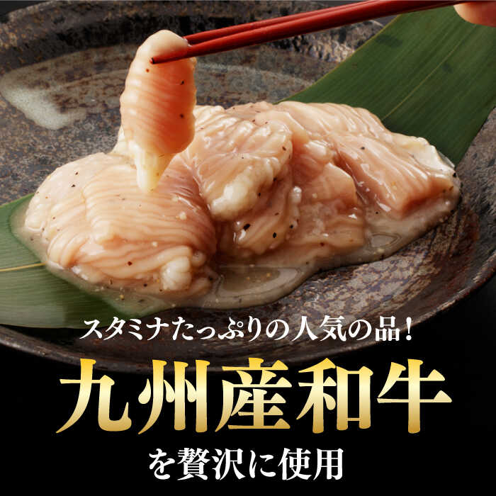 【ふるさと納税】【全3回定期便】【塩だれ】 九州産和牛 ホルモン シマチョウ 500g（250g×2袋） 長与町/岩永ホルモン [EAX101] 国産肉 ホルモン シマチョウ 小分け 味付き 冷凍 焼肉 焼き肉 和牛