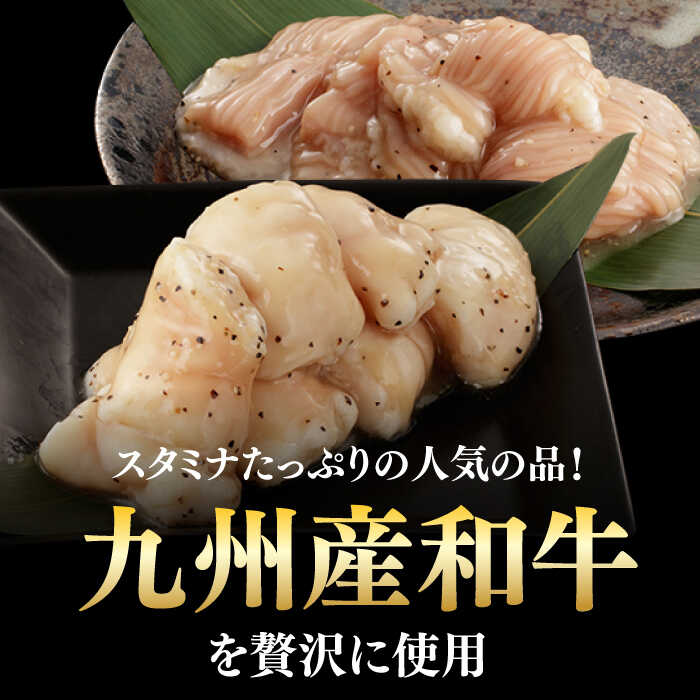 【ふるさと納税】【全12回定期便】【塩だれ】九州産和牛 ホルモン 2種 計1kg（ シマチョウ 250g×2袋・ 丸腸 250g×2袋） 長与町/岩永ホルモン [EAX153] 国産肉 ホルモン ミックス 小分け 味付き 冷凍 焼肉 焼き肉 和牛