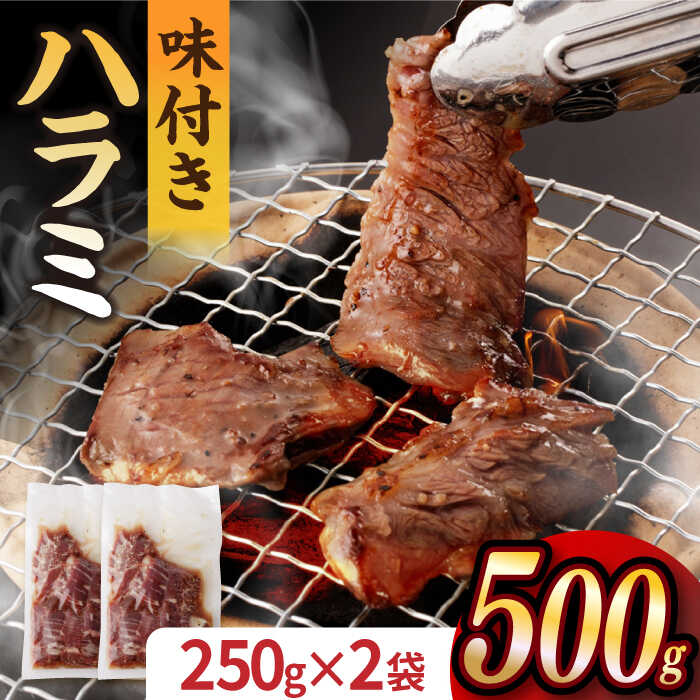 [塩だれ]九州産和牛 ハラミ 250g×2袋(計500g) 長与町/岩永ホルモン [EAX158] ハラミ はらみ 国産 肉 牛 和牛 牛肉 牛ハラミ 小分け 味付き 焼肉 BBQ 冷凍 九州 味付け 塩だれ 簡単調理 送料無料 長崎