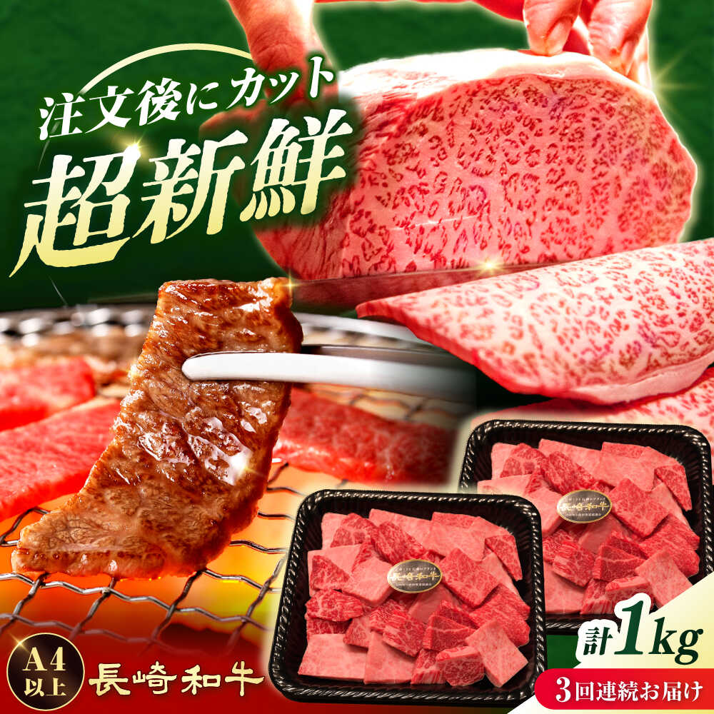   長崎和牛 焼肉切り落とし 約1kg（500g×2パック）長与町/meat shop FUKU