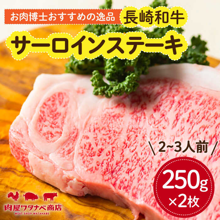 長崎和牛 サーロインステーキ 250g×2枚 長与町/ワタナベ商店[ECT009] 国産 長崎 和牛 肉 サーロイン ステーキ さーろいん すてーき 焼肉 冷凍 お祝い 贈答 ギフト 柔らかい 甘み ステーキソース ジューシー おいしい 送料無料 ごほうび 誕生日