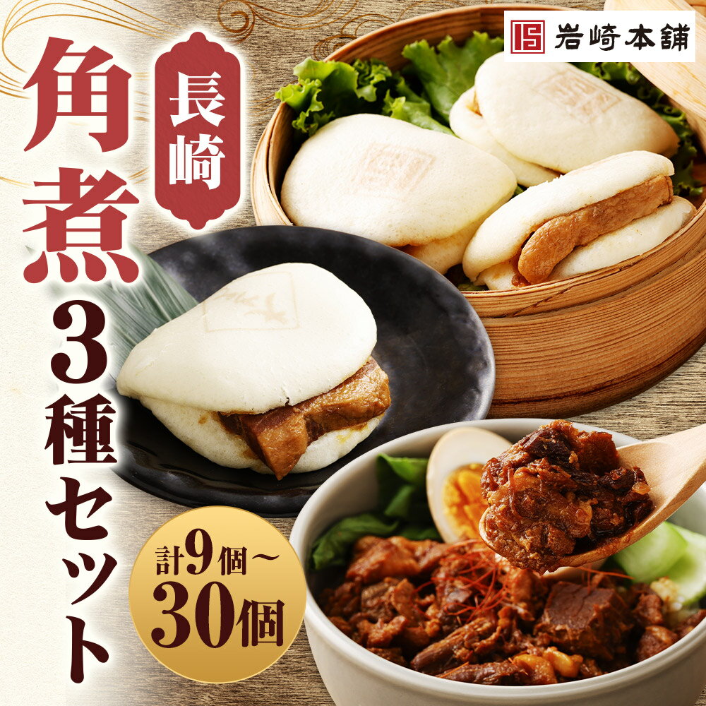 【ふるさと納税】【7営業日以内に発送予定】〈選べる内容量〉長崎角煮まんじゅう・大とろ角煮まんじゅう・長崎角煮まぶし 計9個/計30個 3種類 角煮まんじゅう 角煮まん 角煮まぶし 角煮 豚角煮 豚の角煮 豚肉 卓袱 卓袱料理 中華 セット 詰合せ 冷凍 長崎県 時津町 送料無料