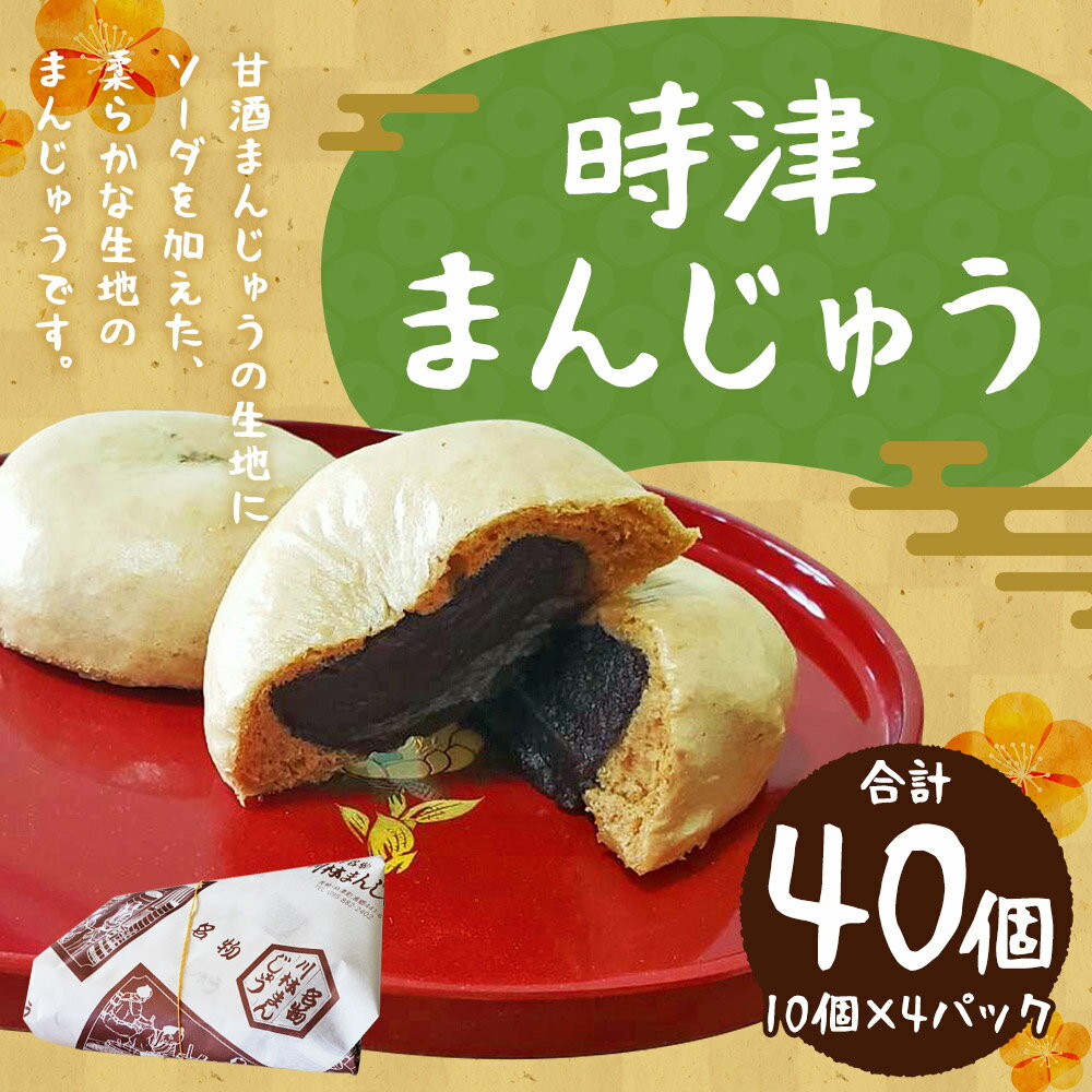 【ふるさと納税】時津まんじゅう 合計40個 10個入り×4パック 饅頭 こしあん 和菓子 名物 長崎県 時津町 冷凍 送料無料