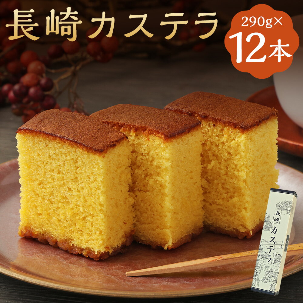 【ふるさと納税】長崎カステラ糖庵 0.5号 290g×12本 計3480g カットなし かすてら ザラメ糖 麦芽水飴 お菓子 和菓子 スイーツ 九州 長崎県 時津町 送料無料