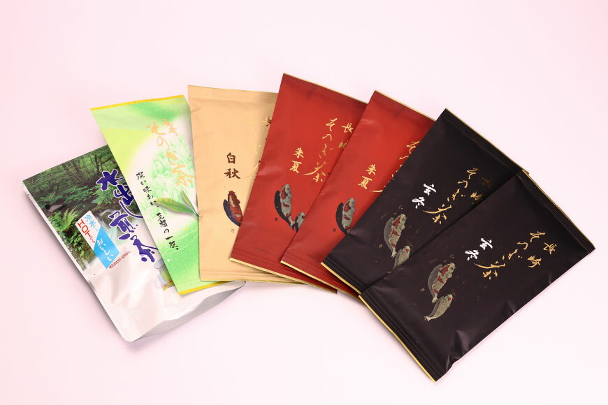 【ふるさと納税】 お茶 緑茶 【そのぎ茶】長崎そのぎ茶バラエティーセット 5種 7袋 玄冬 200g 朱夏 200g 白秋 100g 上茶 100g 水出し茶ティーバッグ（5g 16P) 総計680g [池田茶園 長崎県 東彼杵町 hs42bag760004] 茶 お茶