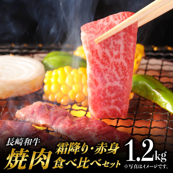 長崎和牛 焼肉 食べ比べ セット (霜降り・赤身 / 各600g) 計1.2kg 赤身 焼き肉 