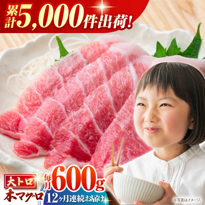 【ふるさと納税】【全12回定期便(月1回)】長崎県産 本マグロ 大トロ皮付き 約600g 【大村湾漁業協同組合】 [BAK030]/ /まぐろ 鮪 さしみ 大人気 おすすめ 刺身 刺し身 冷凍 とろ トロ ブロック 柵 定期便