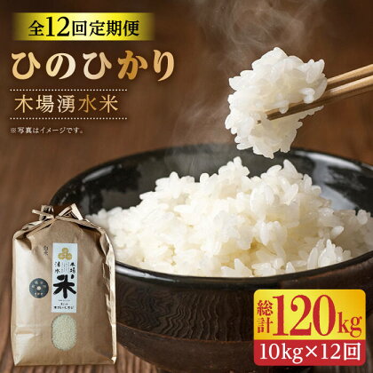 【全12回定期便】令和5年度産 木場湧水米＜ひのひかり＞ 計120kg(10kg×12回) / 東彼杵町 / 木場みのりの会 / お米 米 白米 ふっくら ツヤツヤ 甘い 国産 10kg [BAV007]