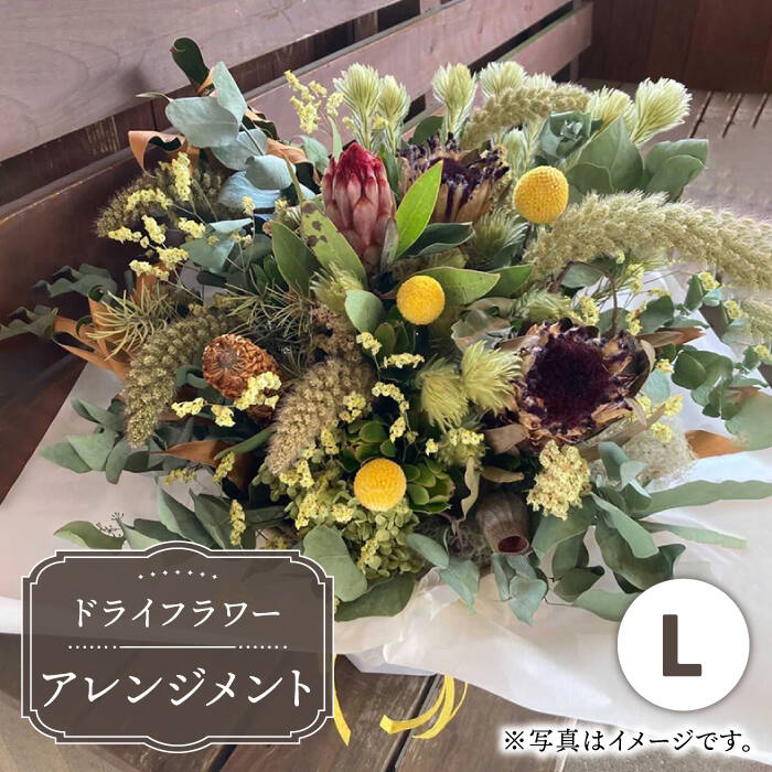 【ふるさと納税】【木造駅舎にあるお花屋さん】ドライフラワーアレンジメント L【ミドリブ】/花 イン...