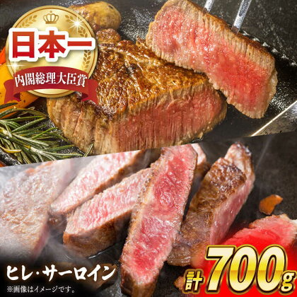 長崎和牛 贅沢 ヒレ・サーロイン 食べ比べ 計700g セット ステーキ 肉 お肉 牛肉 和牛 希少部位 ヒレ ヒレ肉 フィレ 東彼杵町/黒牛 [BBU004]