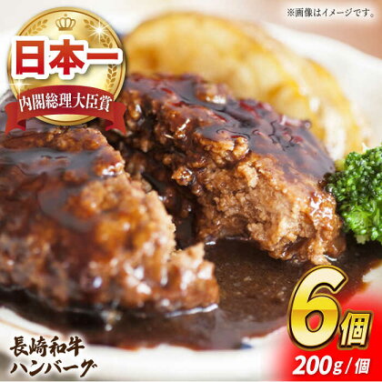 長崎和牛 100％ ハンバーグ (200g×6個) 肉 お肉 牛肉 赤身 和牛 東彼杵町/黒牛 [BBU011]