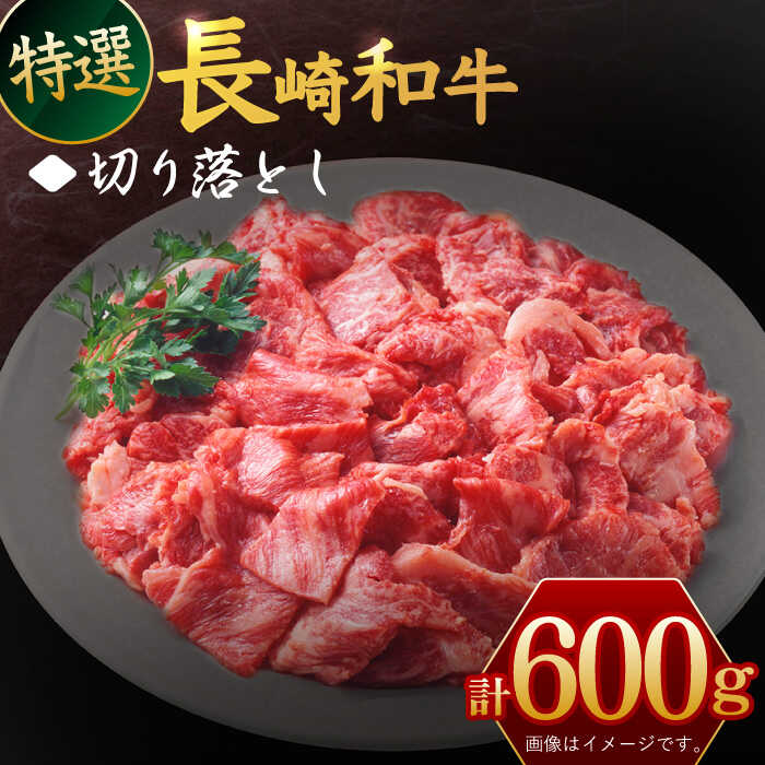 長崎和牛 特選 切り落とし 約600g / 黒毛和牛 冷凍配送 もも肉 うで肉 焼肉 牛肉 冷凍 すき焼き用 すきやき用 しゃぶしゃぶ用 モモ ウデ 国産和牛 国産牛 お取り寄せ 贈答用 A4ランク以上 A5ランク相当 【川下精肉店】 [OAA016]