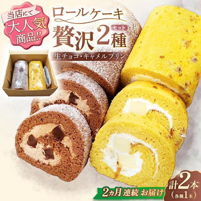 【ふるさと納税】【2回定期便】ロールケーキ 2種セット（生チ