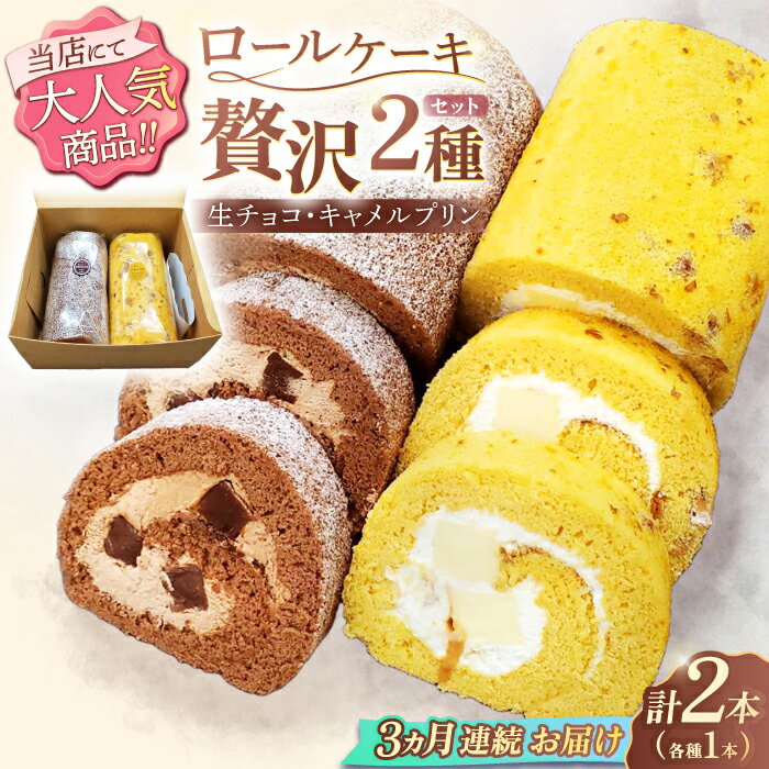 【ふるさと納税】【3回定期便】ロールケーキ 2種セット（生チ