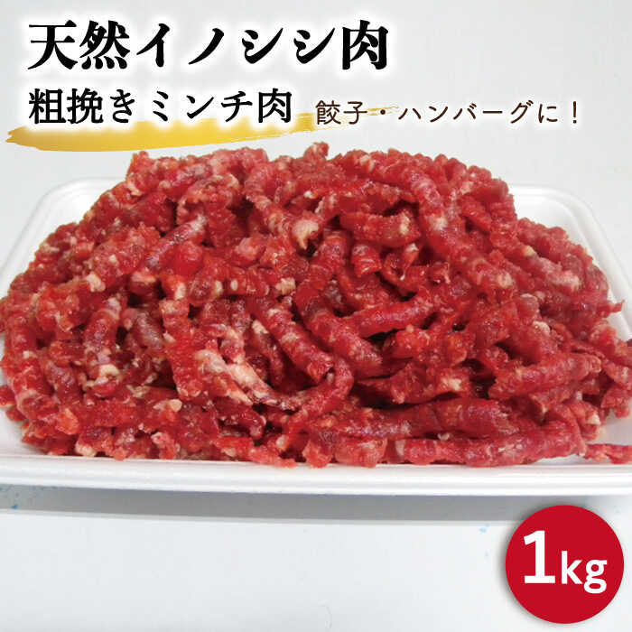 【ふるさと納税】ジビエ 天然 イノシシ肉 粗挽きミンチ肉 1,000g / 猪 いのしし イノシシ 猪肉 お肉 精肉 あらびき 冷凍 九州産 長崎県産【照本食肉加工所】 [OAJ018]