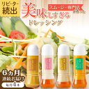 【ふるさと納税】【6回定期便】スムージー専門店が作った「美味しすぎるドレッシング」300ml×4本セット(玉ねぎ・人参・ごぼう・カレー)【ビタミン・スタンド】[...