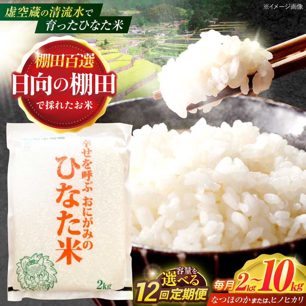＜容量選べる！＞【12回定期便】虚空蔵の清流水で育った棚田米『ひなた米』2kg〜10kg 【木場中山間管理組合】[OCM008]