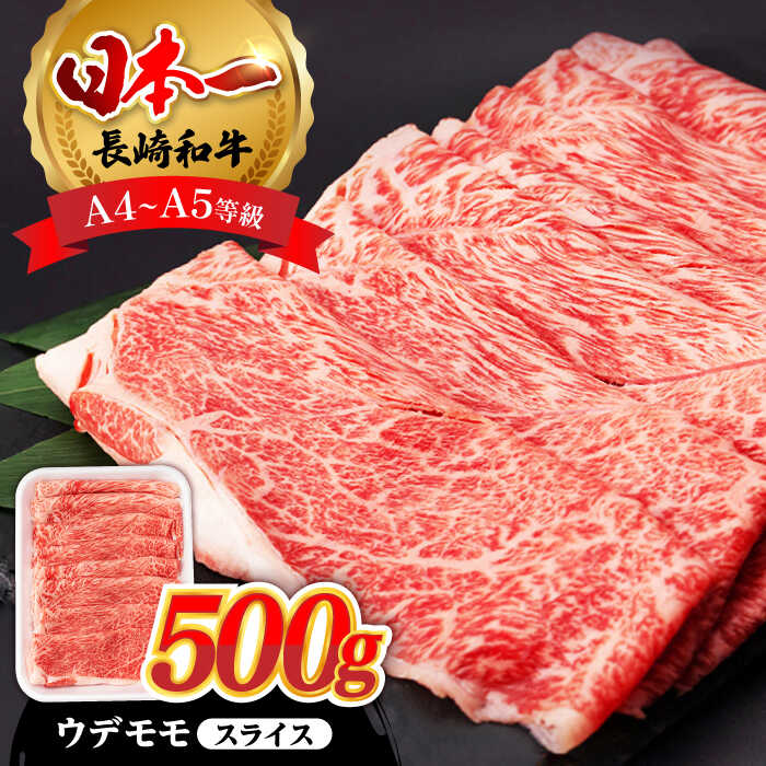 【ふるさと納税】ウデ モモ スライス 500g 長崎和牛 A4 ～ A5ランク 【肉のふじた】 [AG01] 肉 牛肉 もも しゃぶしゃぶ すき焼き 焼肉