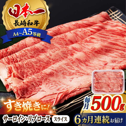 【全6回定期便】 リブロース サーロイン 500g 希少部位 長崎和牛 A4～A5ランク【肉のふじた】 [AG12] 肉 牛肉 サーロインステーキ ステーキ リブロースステーキ 焼肉 定期便