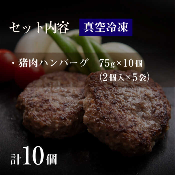 【ふるさと納税】猪肉ハンバーグ750gセット（10個入り 5パック詰め合わせ）長崎県波佐見産 イノシシ肉100%使用【モッコ】 [CE10]