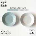 【ふるさと納税】【波佐見焼】PATTERNED PLATE ペア 2色セット squall gray＋morning mist【BIRDS 039 WORDS】 CF009