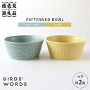 【ふるさと納税】【波佐見焼】PATTERNED BOWL ペア 2点セット squall gray ＋ yellow【BIRDS’ WORDS】 CF023