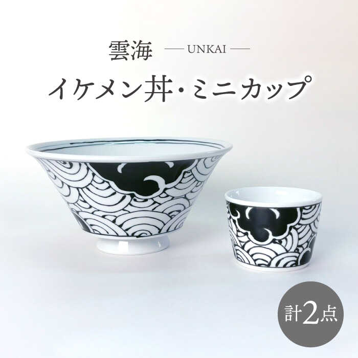 [波佐見焼]雲海 イケメン丼・ミニカップ 2点セット 食器[大新窯][DC155]