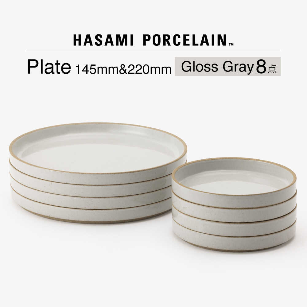 【ふるさと納税】【波佐見焼 HASAMI PORCELAIN】HP グロスグレイ Plate 145 mm & Plate 220 mm 計8点セット【東京西海】[DD263]