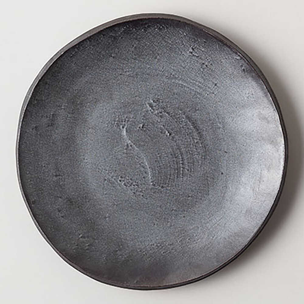 【ふるさと納税】【波佐見焼 マルヒロ】BARBAR たたら 8寸皿 2点セット（銀鉄・油滴天目）[EB215]