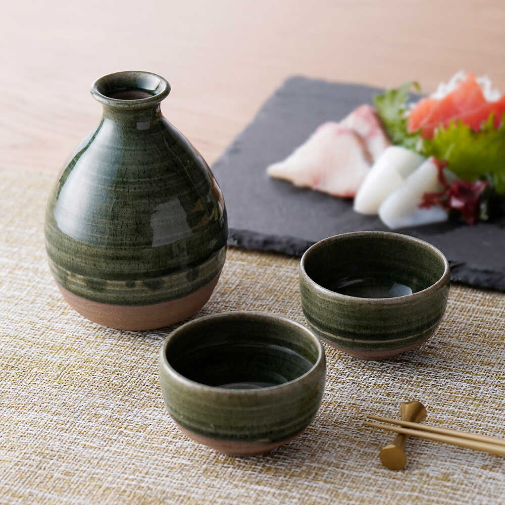 【ふるさと納税】【波佐見焼】織部釉 酒器セット 徳利・盃【工房風】[EF12]