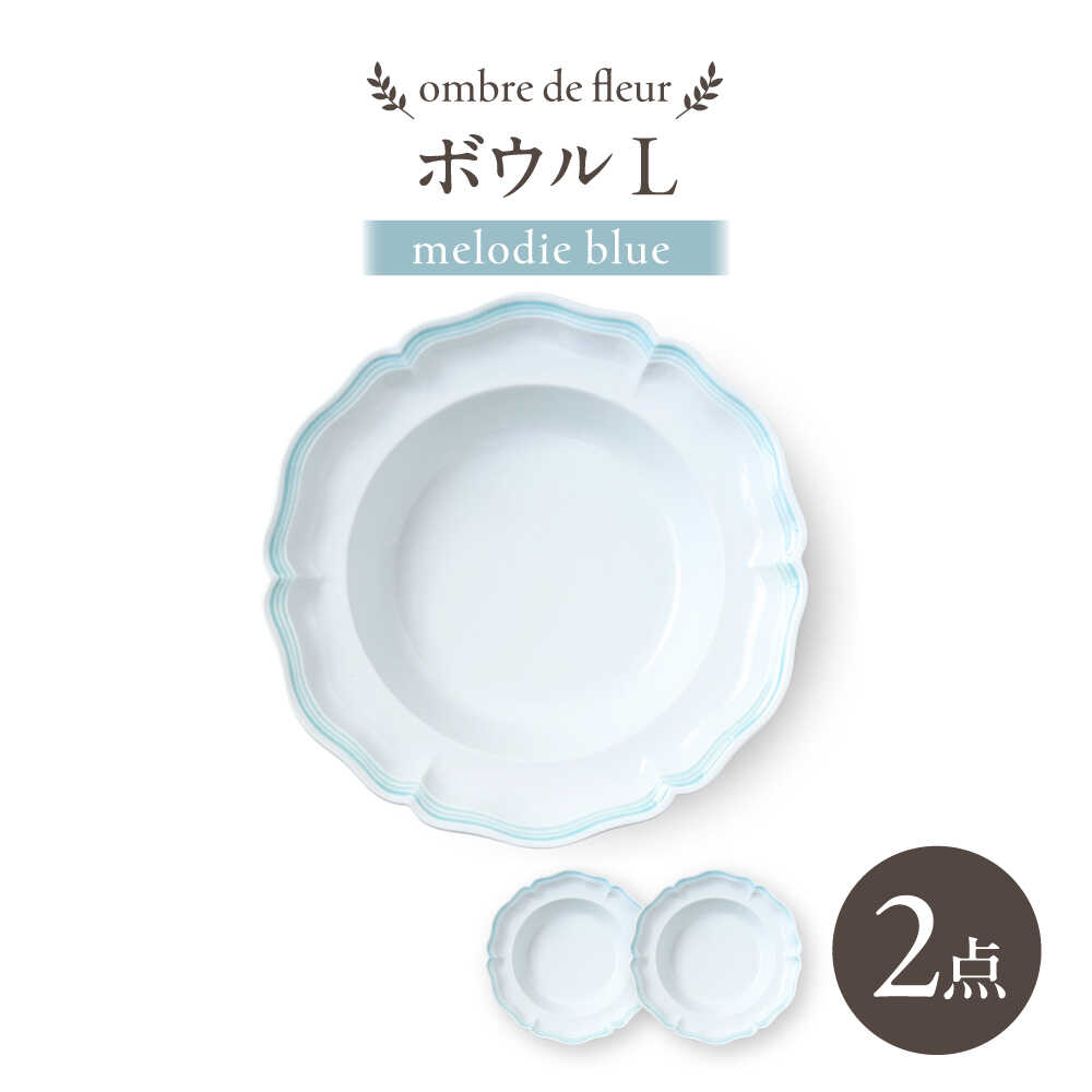 【ふるさと納税】【波佐見焼】ombre de fleur ボウルL melodie blue 2枚セット【翔芳窯】[FE543]