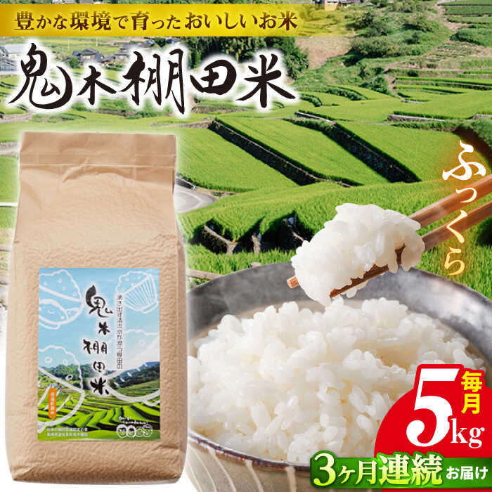 【ふるさと納税】【先行予約 令和8年度米】【全3回定期便】鬼木棚田米 5kg ×3回 計15kg【原田製茶】 [GA18] 新米 小分け