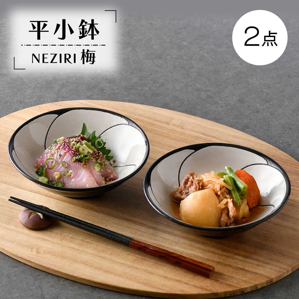 【波佐見焼】NEZIRI・梅 平小鉢 2点セット【利左エ門窯】[QB68]